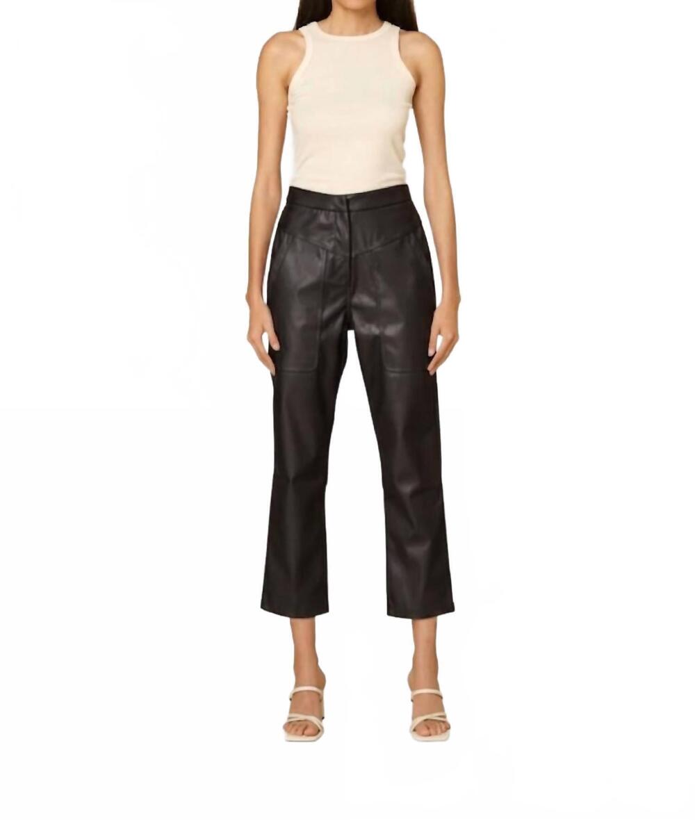 NEW AMYLYNN zoe high waisted tapered vegan pants in black